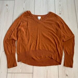 a new day Women's V-Neck Sweater in Rich Orange
